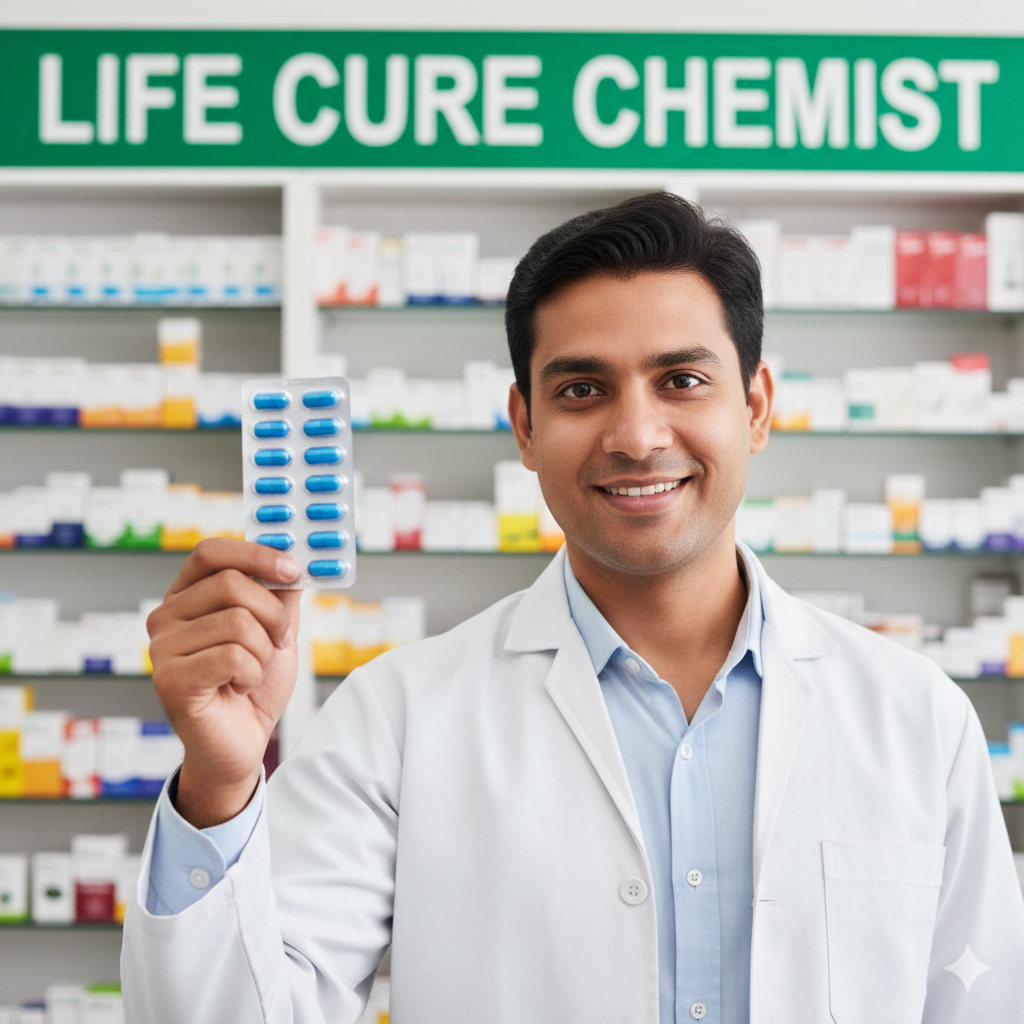 Doctor holding medicines